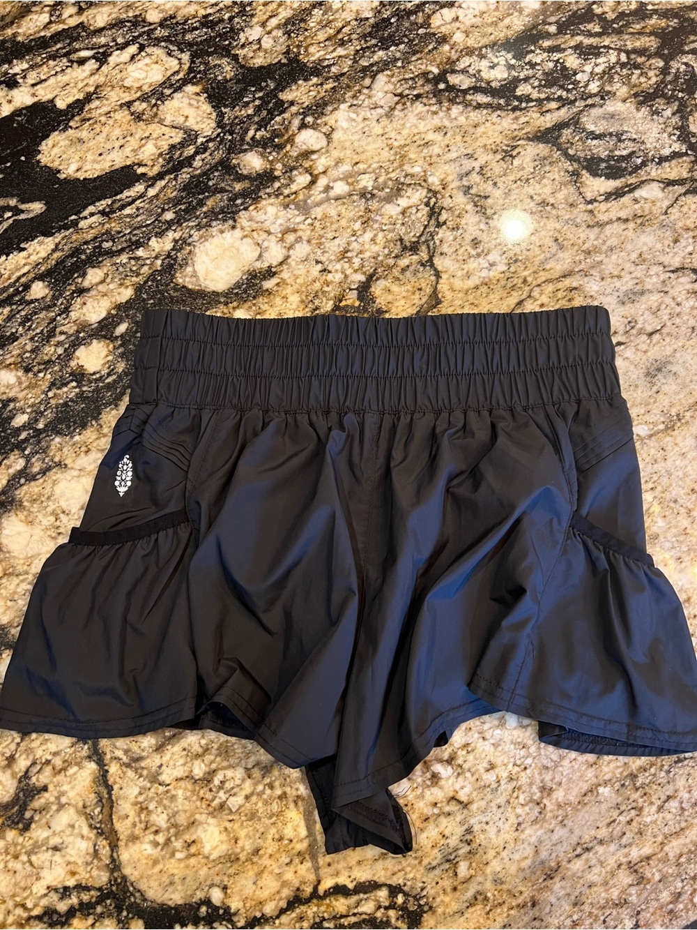 FP Movement by Free People Black Ruffle Athletic Shorts